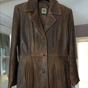 Leather trench coat R&D brand.